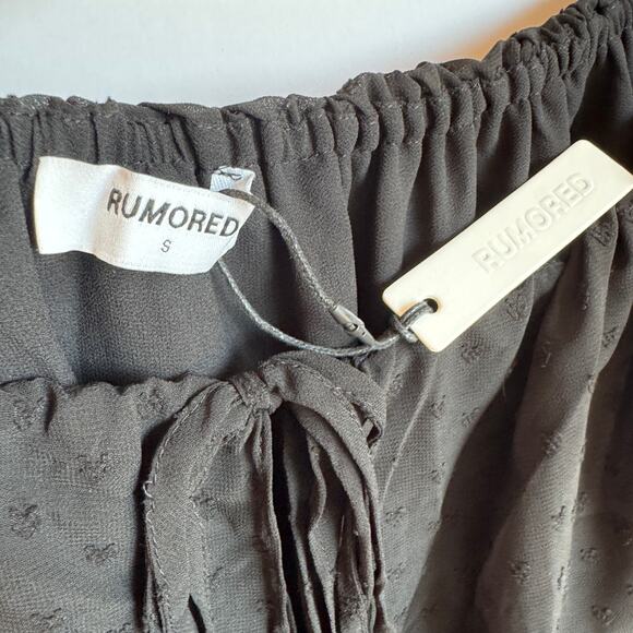 Rumored Senorita Mini Dress Black Off the Shoulder Sheer Witchy Fairy Grunge - Picture 5 of 16